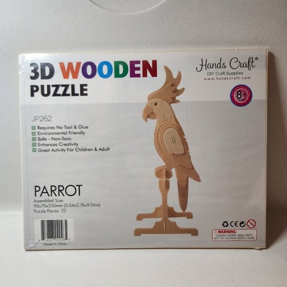 NEW 3D Puzzle Cockatoo Parrot Bird Figure STEM KIT CRAFT Project Science Lab Req - Picture 1 of 7